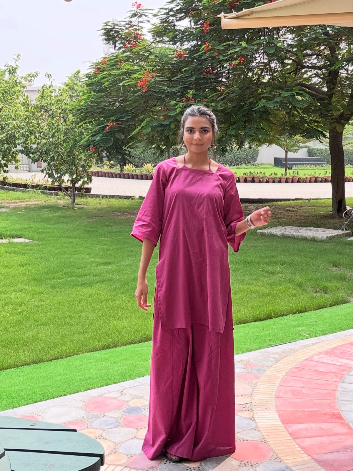 Barbie Pink 2pc Soild dress