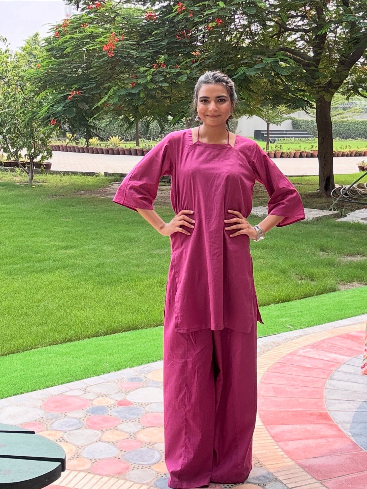 Barbie Pink 2pc Soild dress