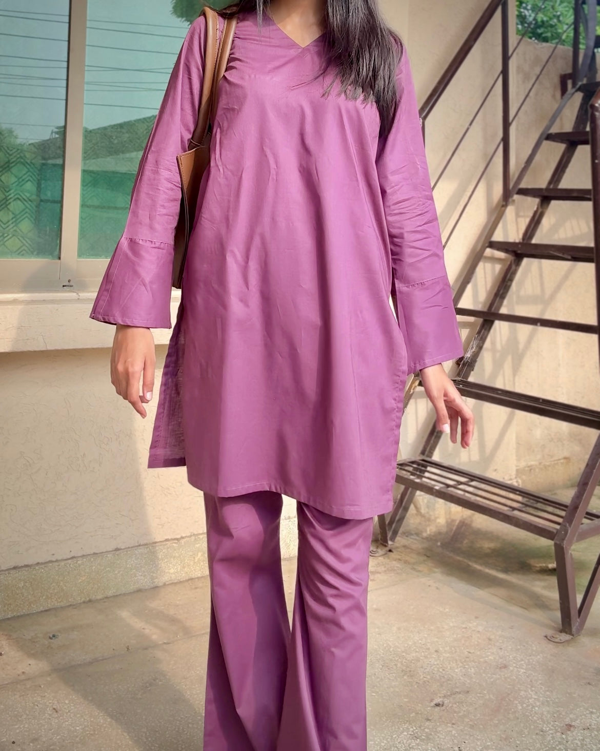 Lilac luna  2pc Soild dress