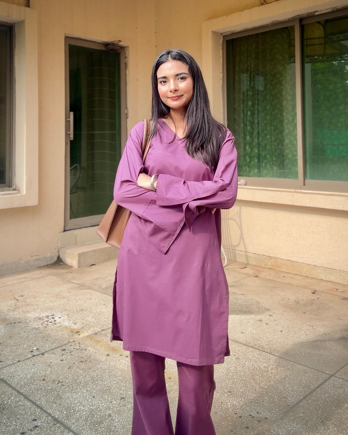 Lilac luna  2pc Soild dress