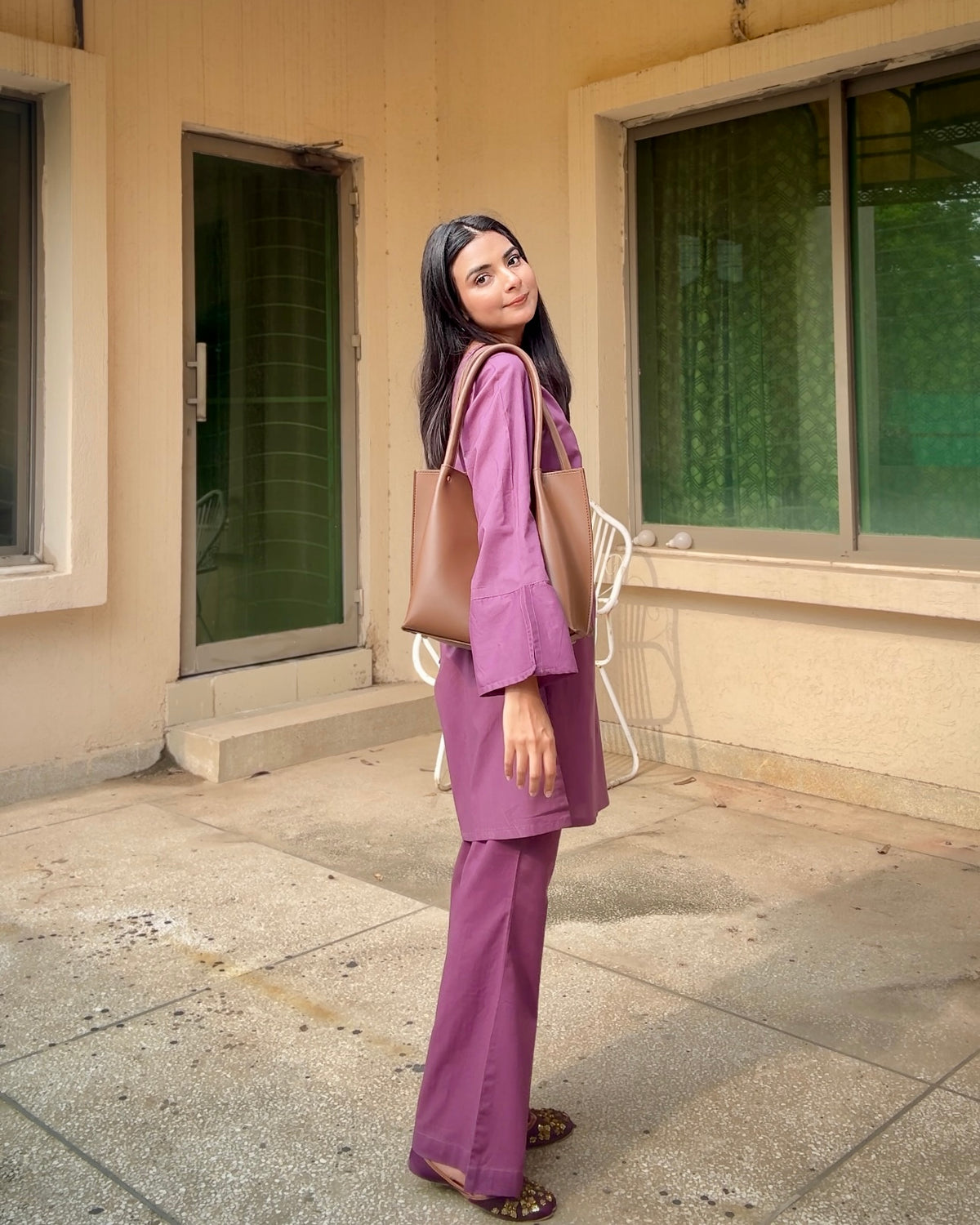 Lilac luna  2pc Soild dress