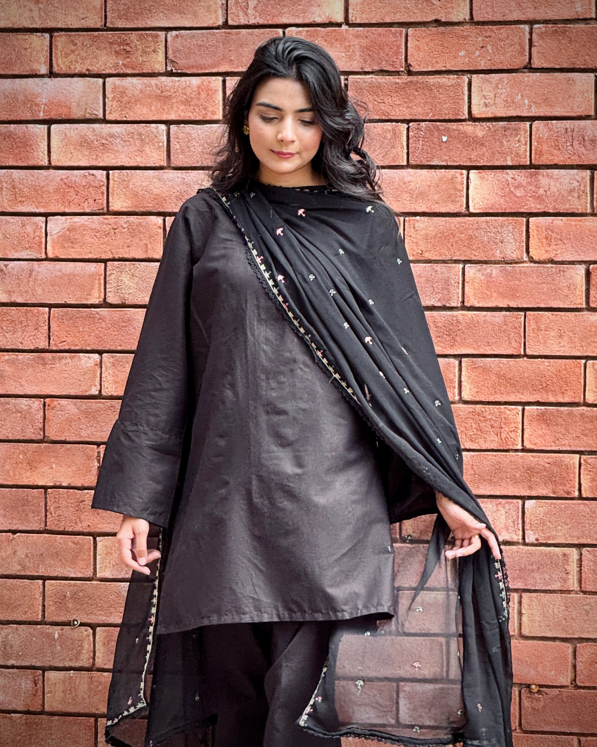 Black bird  3pc Soild dress