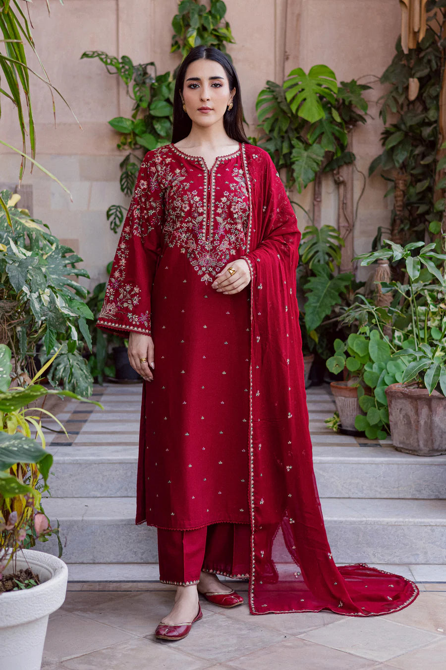 Wild Dream 3Pc - Embroidered khaddar Dress
