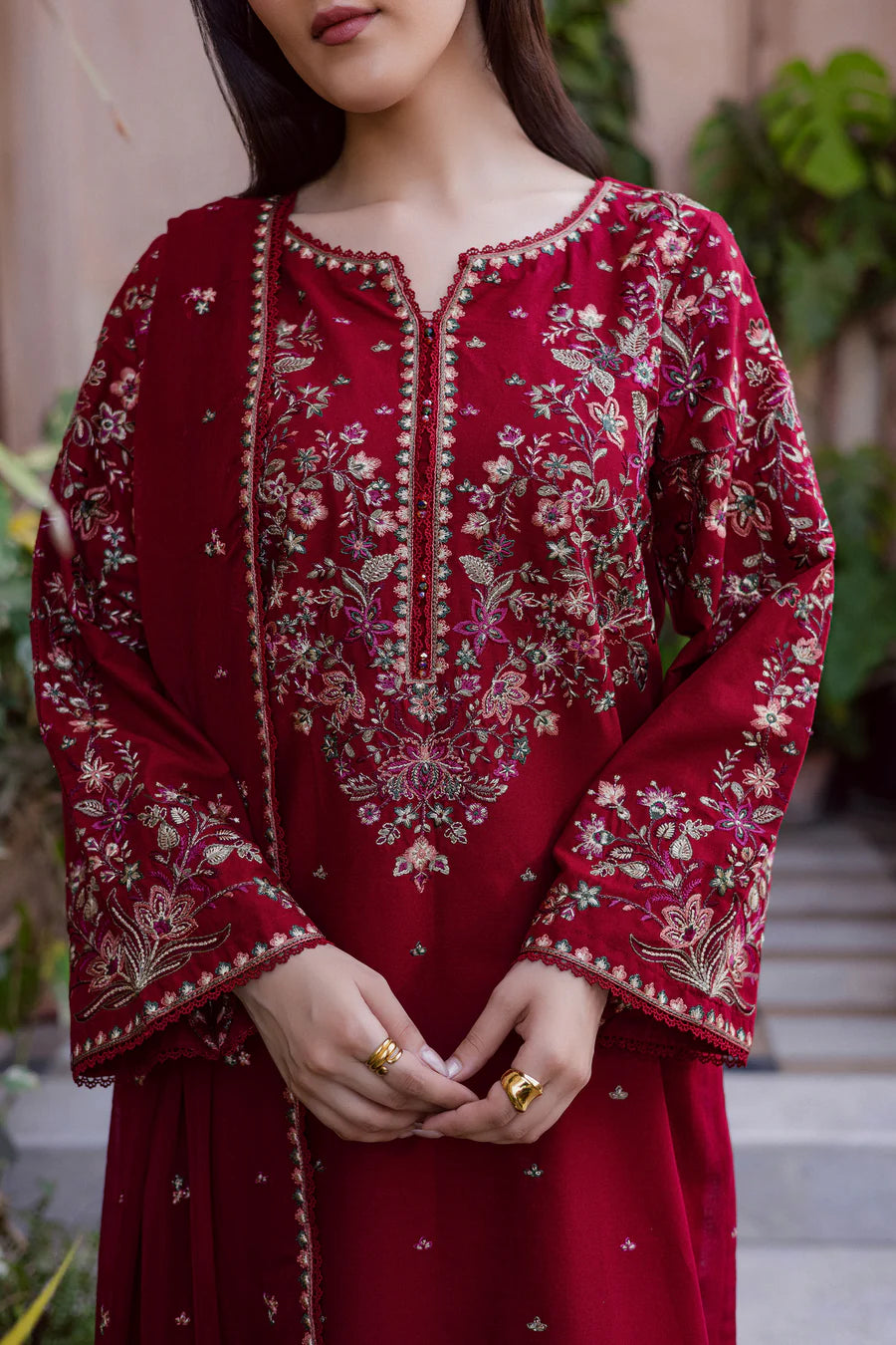 Wild Dream 3Pc - Embroidered khaddar Dress
