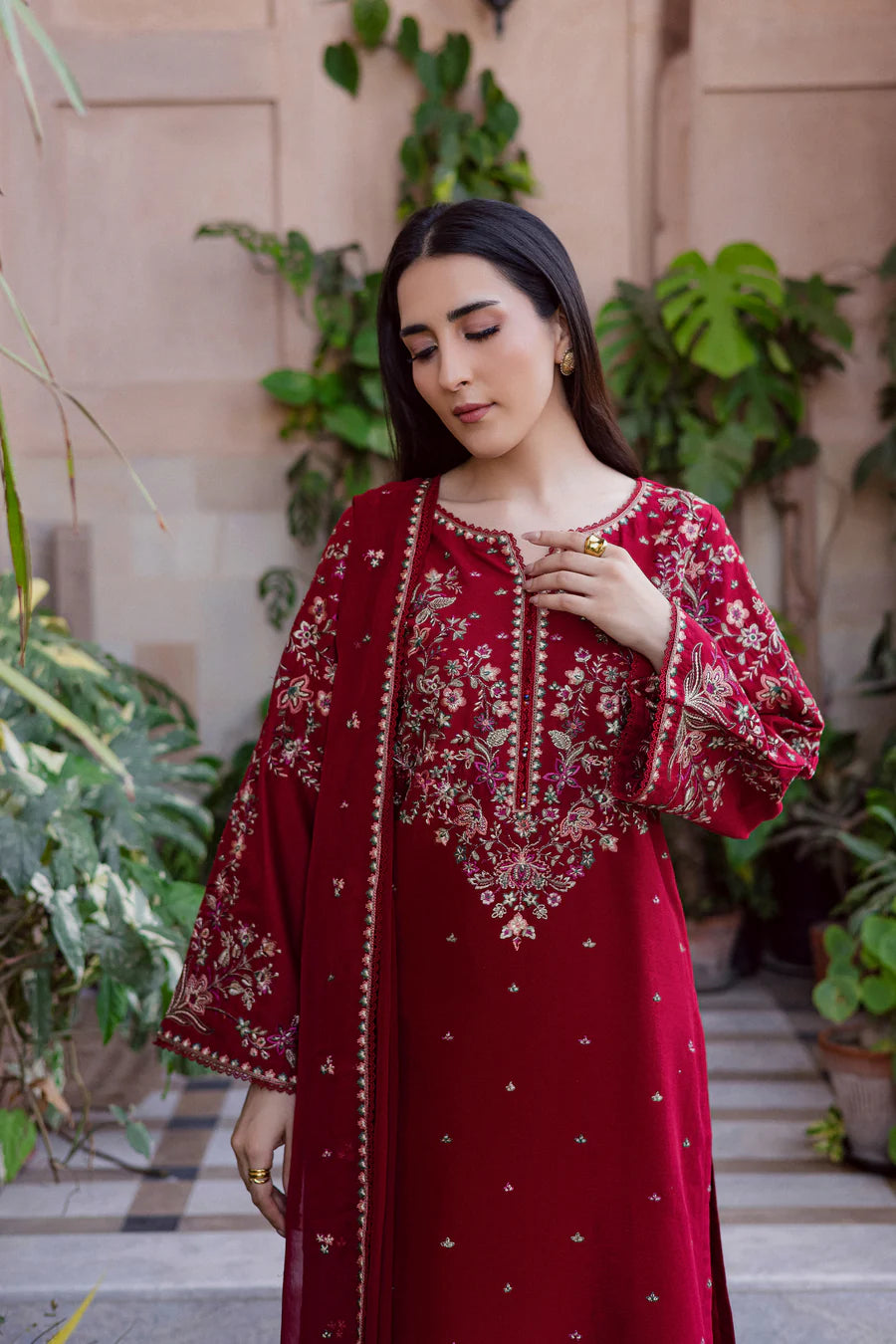 Wild Dream 3Pc - Embroidered khaddar Dress